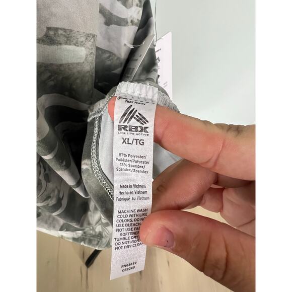 NWT RBX Green white camo V-neck Short Sleeve Shirt - Picture 7 of 8